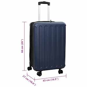 Kufr se zámkem Tmavě moddrá 43 x 27 x 66 cm ABS plast - obrázek 12