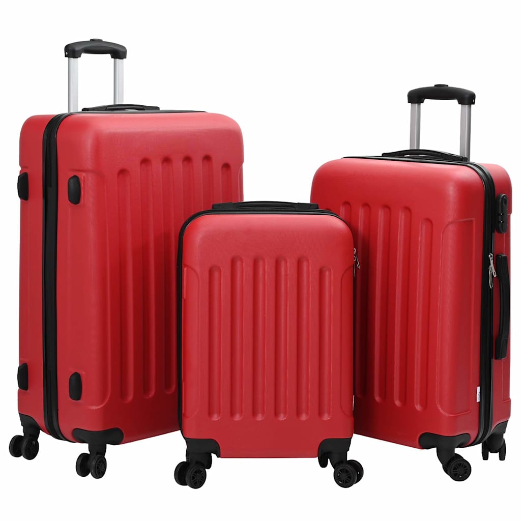 vidaXL Set de Valize 3 pcs Roșu 50 x 31 x 78 cm Plastic ABS, Oțel