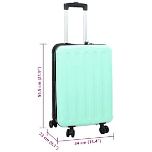 Kufr se zámkem Mentolově zelená 34 x 23 x 55.5 cm ABS plast - obrázek 12