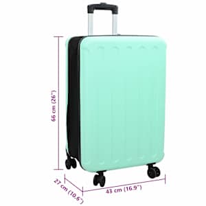 Kufr se zámkem Mentolově zelená 43 x 27 x 66 cm ABS plast - obrázek 12