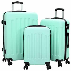 vidaXL Kohver lukuga 3 tk M&uuml;nte roheline 50 x 31 x 78 cm ABS Plastik