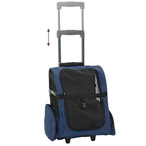 Vozík pro domácí mazlíčky 3 v 1, design, modrý, 48 x 32 x (57-106) cm, oxfordská látka - obrázek 7