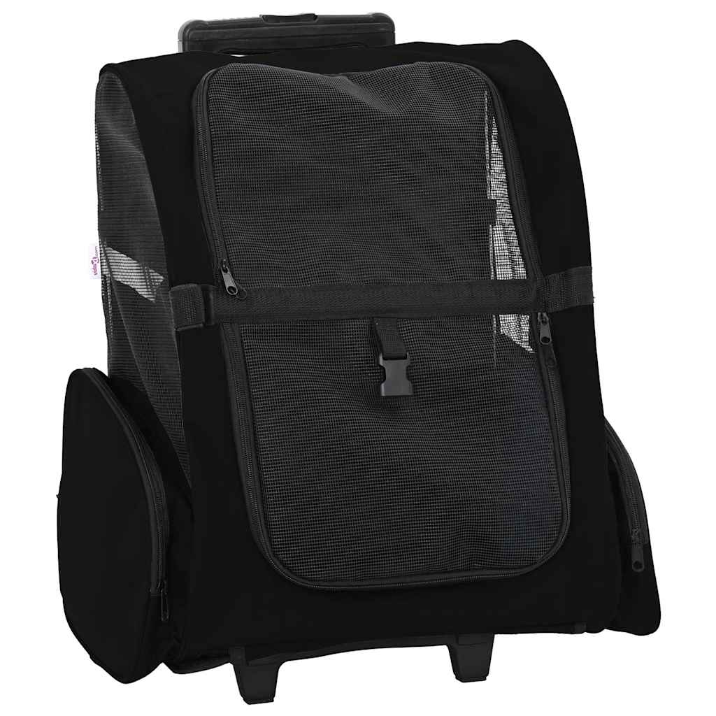 vidaXL Trolley für Haustiere 3-in-1 Schwarz 48x32x57 cm cm Oxford-Gewebe