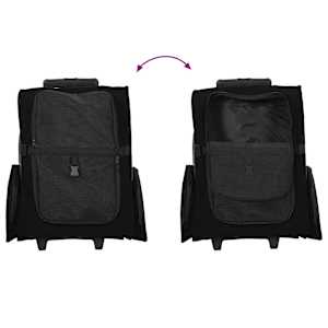 Vozík pro domácí mazlíčky 3 v 1 Design Černý 48 x 32 x (57-106) cm Oxfordská látka - obrázek 8
