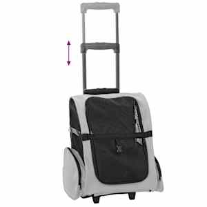 Vozík pro domácí mazlíčky 3 v 1 šedý 48 x 32 x (57-106) cm oxfordská látka - obrázek 7
