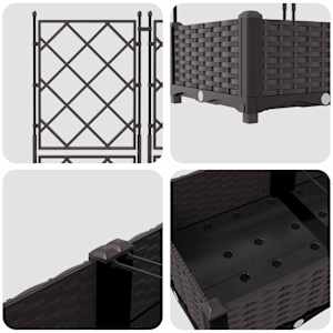 Zahradní pěstebník 2 pcs Hnědá 80 x 40 x 125,5 cm Ocel - obrázek 8