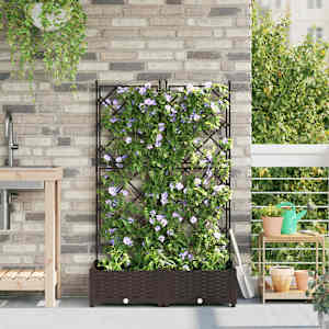 Zahradní pěstebník 2 pcs Hnědá 80 x 40 x 125,5 cm Ocel - obrázek 1