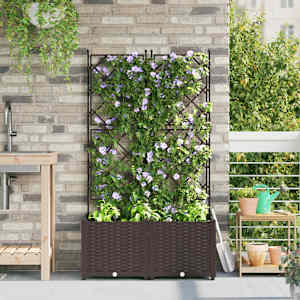 Zahradní pěstebník 2 pcs Hnědá 80 x 40 x 143 cm Ocel - obrázek 1