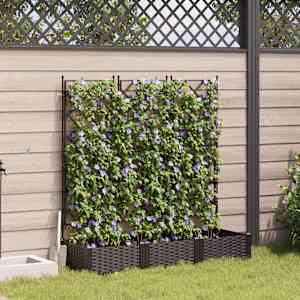 Vrtni lonček 3 pcs Rjava 120 x 40 x 125,5 cm Jeklo