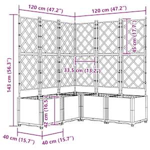 Zahradní pěstebník 5 pcs Hnědá 120 x 120 x 143 cm Ocel - obrázek 8