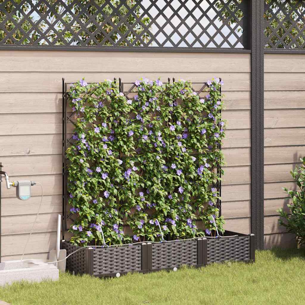Thumbnail - vidaXL Gartenpflanzen 1 Stück Lattice Braun 120 x 40 x 126 cm Plastik
