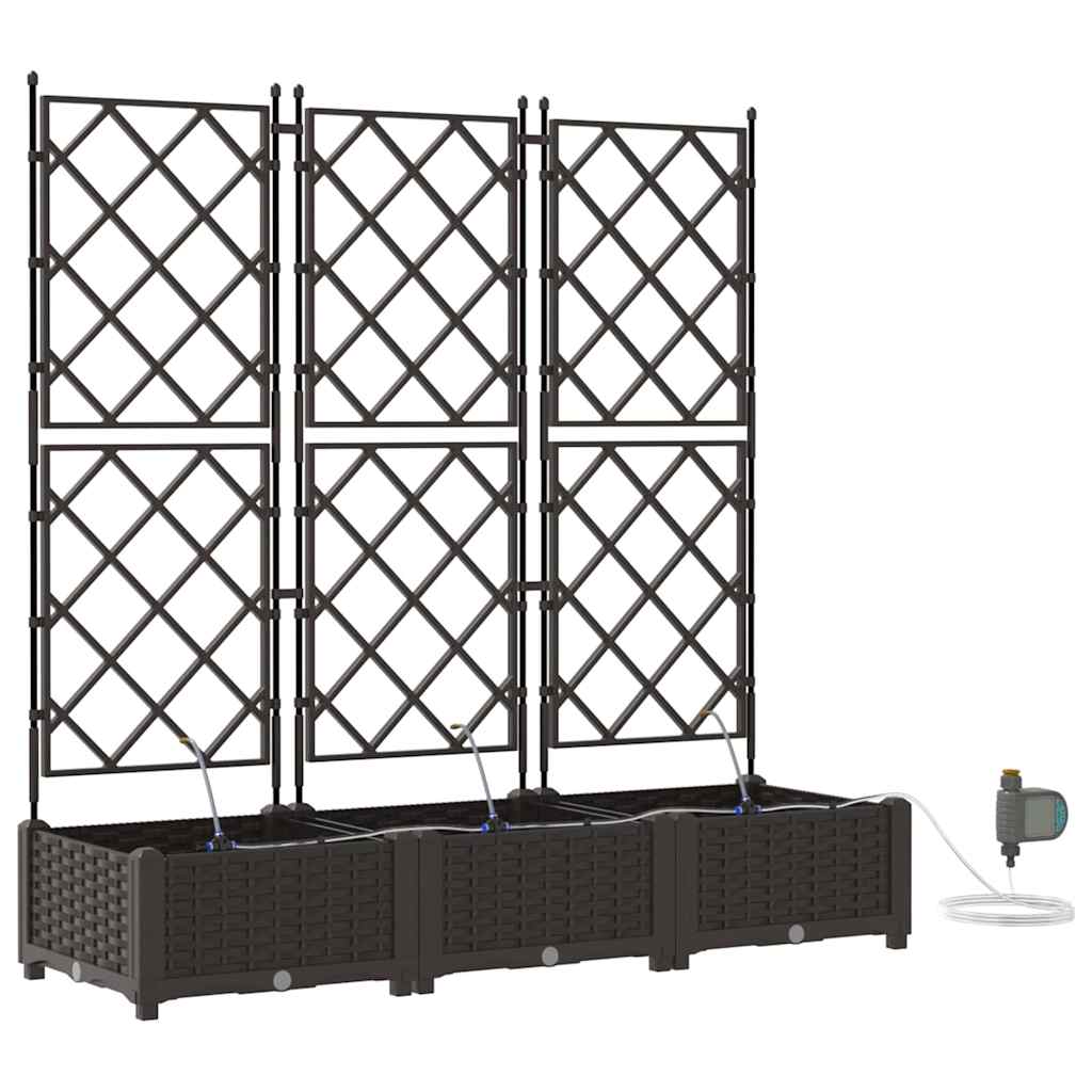 Thumbnail - vidaXL Gartenpflanzen 1 Stück Lattice Braun 120 x 40 x 126 cm Plastik