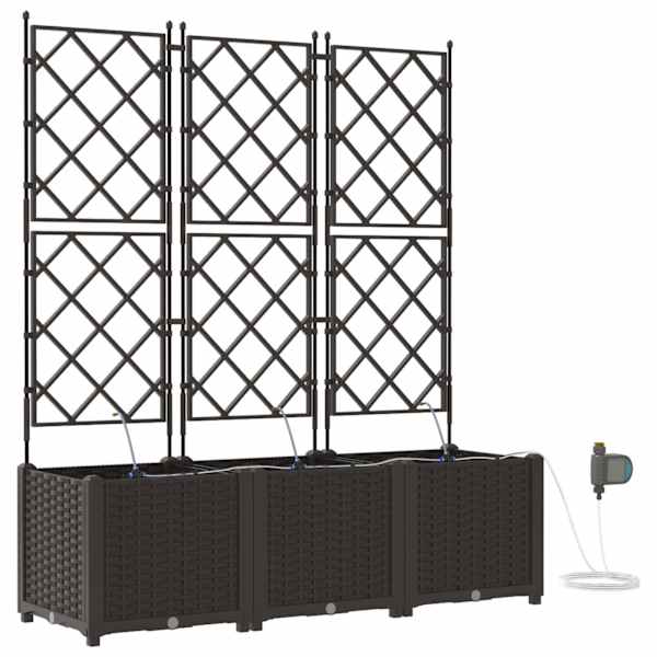 vidaXL Aia istutuspot 3 tk Pruun 120 x 40 x 142 cm PP