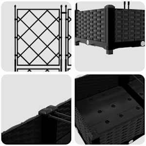Zahradní pěstebník 3 pcs Černá 120 x 40 x 125,5 cm Ocel - obrázek 8