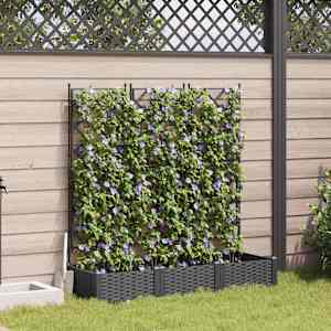 Zahradní pěstebník 3 pcs Černá 120 x 40 x 125,5 cm Ocel - obrázek 1