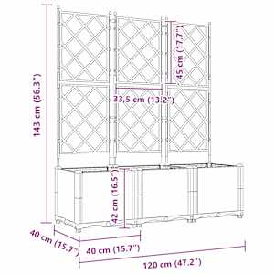 Zahradní pěstebník 3 pcs Černá 120 x 40 x 143 cm Ocel - obrázek 8