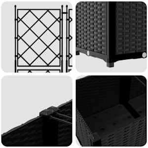 Zahradní pěstebník 3 pcs Černá 80 x 80 x 143 cm Ocel - obrázek 7