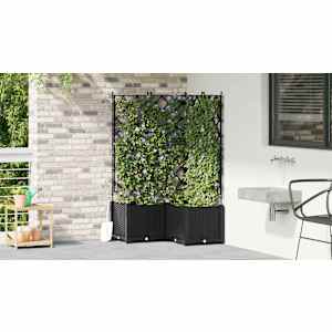 Zahradní pěstebník 3 pcs Černá 80 x 80 x 143 cm Ocel - obrázek 4