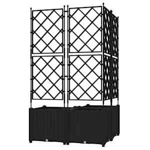 Zahradní pěstebník 3 pcs Černá 80 x 80 x 143 cm Ocel - obrázek 6