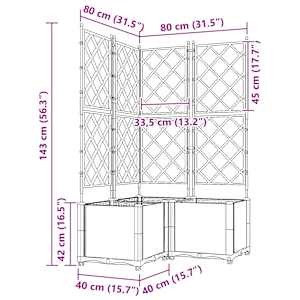 Zahradní pěstebník 3 pcs Černá 80 x 80 x 143 cm Ocel - obrázek 8