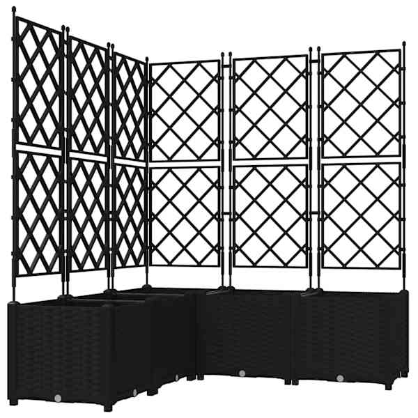 vidaXL Aia istutuspot 5 tk Must 120 x 120 x 143 cm PP