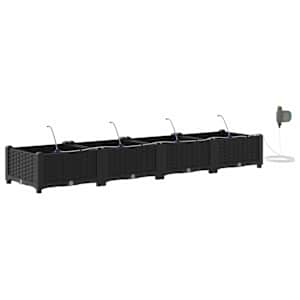 vidaXL Aia istutuspot 4 tk Must 160 x 40 x 22 cm PP