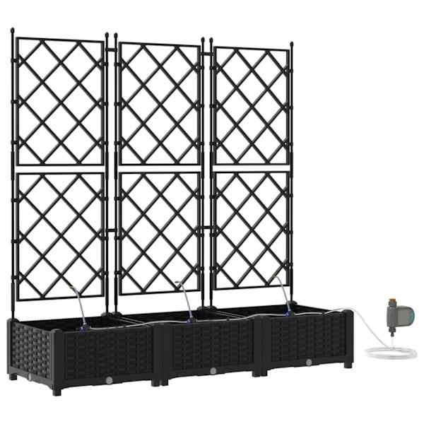 vidaXL Aia istutuspot 3 tk Must 120 x 40 x 126 cm PP
