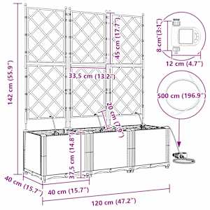 Zahradní pěstebník 3 pcs Černá Ocel - obrázek 10