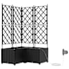 vidaXL Aia istutuspot 3 tk Must 80 x 80 x 142 cm PP