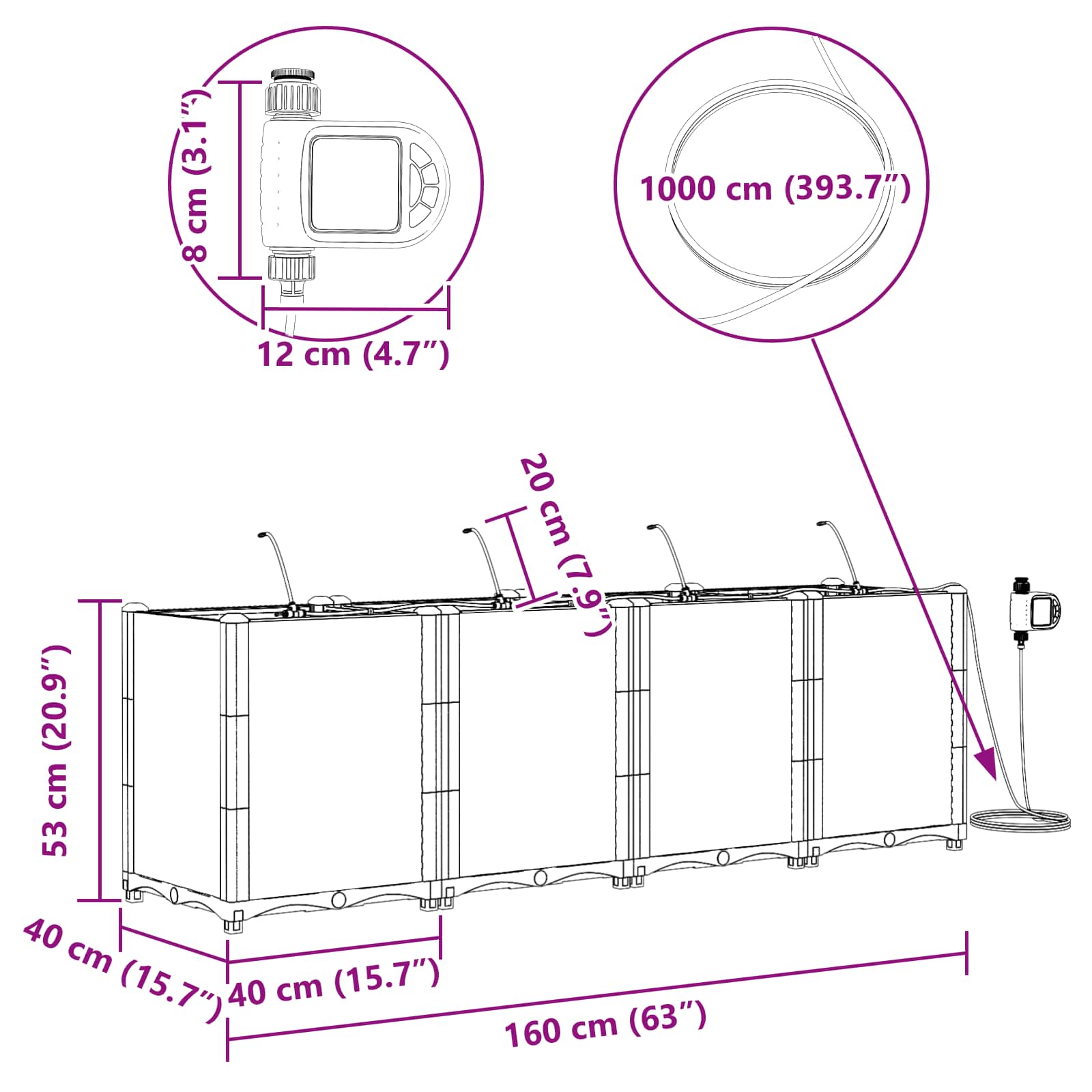 Aia istutuspot 4 pcs Must Teras 6 Kõik vajalik sinu aeda ja koju! Aia istutuspot 4 pcs Must Teras - Image 6