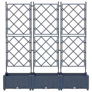 Zahradní pěstebník 3 pcs Šedá 120 x 40 x 125,5 cm Ocel - obrázek 4