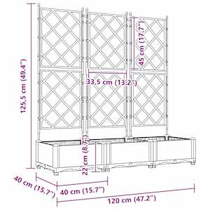 Zahradní pěstebník 3 pcs Šedá 120 x 40 x 125,5 cm Ocel - obrázek 8