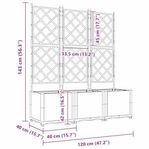 Zahradní pěstebník 3 pcs Šedá 120 x 40 x 143 cm Ocel - obrázek 8