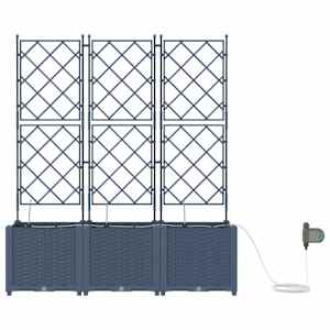 Zahradní pěstebník 3 pcs Šedá 80 x 80 x 143 cm Ocel - obrázek 4