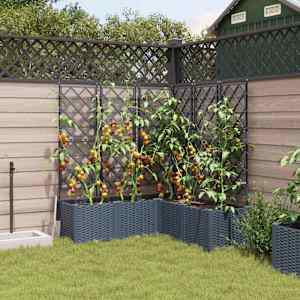 Zahradní pěstebník 5 pcs Šedý 120 x 120 x 143 cm Plast - obrázek 3
