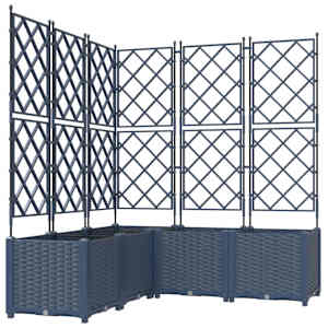 Zahradní pěstebník 5 pcs Šedý 120 x 120 x 143 cm Plast - obrázek 2