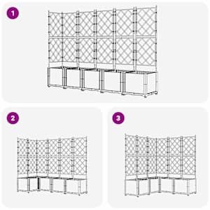 Zahradní pěstebník 5 pcs Šedý 120 x 120 x 143 cm Plast - obrázek 7