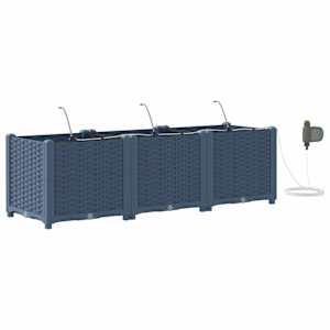 Vrtni lonček 3 pcs Siva 120 x 120 x 142 cm Jeklo