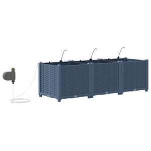 Zahradní pěstebník 3 pcs Šedá 120 x 120 x 142 cm Ocel - obrázek 4