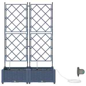 Zahradní pěstebník 2 pcs Šedá 120 x 120 x 142 cm Ocel - obrázek 2