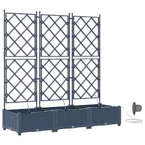 Vrtni lonček 3 pcs Siva 120 x 120 x 142 cm Jeklo