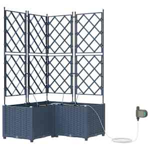 Vrtni lonček 3 pcs Siva 120 x 120 x 142 cm Jeklo