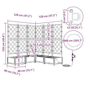 Zahradní pěstebník 5 ks Šedá 120 x 120 x 126 cm PP - obrázek 8