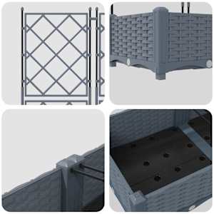 Zahradní pěstebník 3 pcs Světle šedá 120 x 40 x 125,5 cm Ocel - obrázek 8