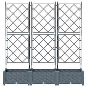 Zahradní pěstebník 3 pcs Světle šedá 120 x 40 x 125,5 cm Ocel - obrázek 5
