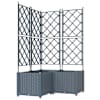 vidaXL Aia istutuspot 3 tk Helehall 80 x 80 x 143 cm PP