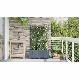 Zahradní pěstebník 2 pcs Světle šedá 80 x 40 x 142 cm Plast - obrázek 4