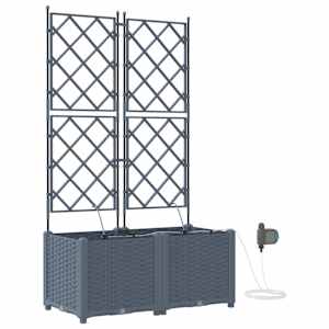 Zahradní pěstebník 2 pcs Světle šedá 80 x 40 x 142 cm Plast - obrázek 2