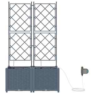 Zahradní pěstebník 2 pcs Světle šedá 80 x 40 x 142 cm Plast - obrázek 6