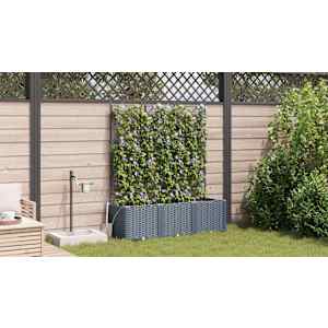 Zahradní pěstebník 3 pcs Světle šedá 120 x 40 x 142 cm Plast - obrázek 4